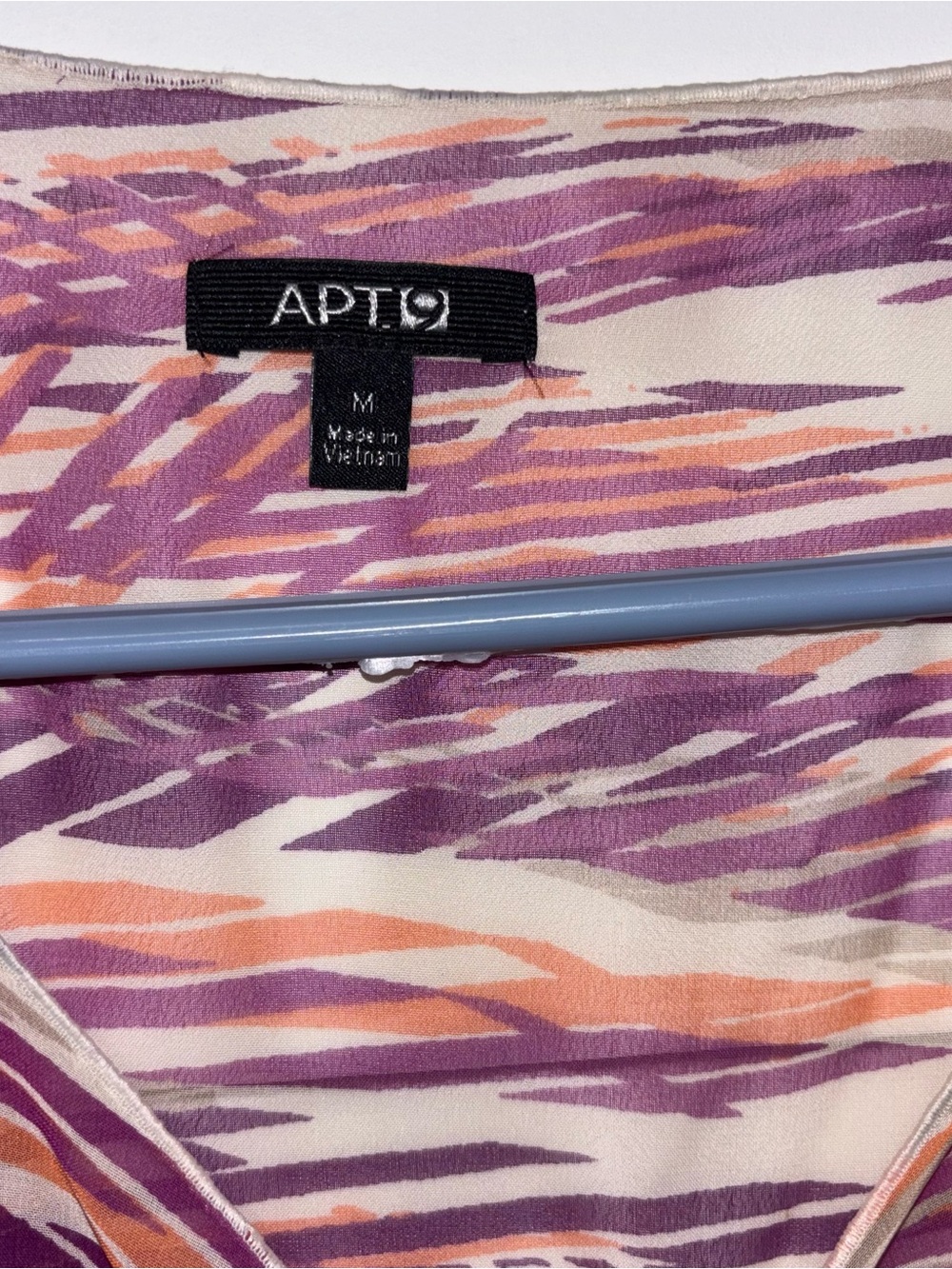 Apt. 9 Sheer Wave-Print Tunic in Purple and Cream with Orange Accents - Picture 2 of 6